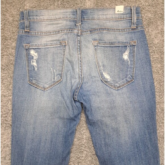 Kancan Jeans Womens Sz 25 Skinny Ankle Denim Blue Stretch Distressed Whiskers - Picture 8 of 10